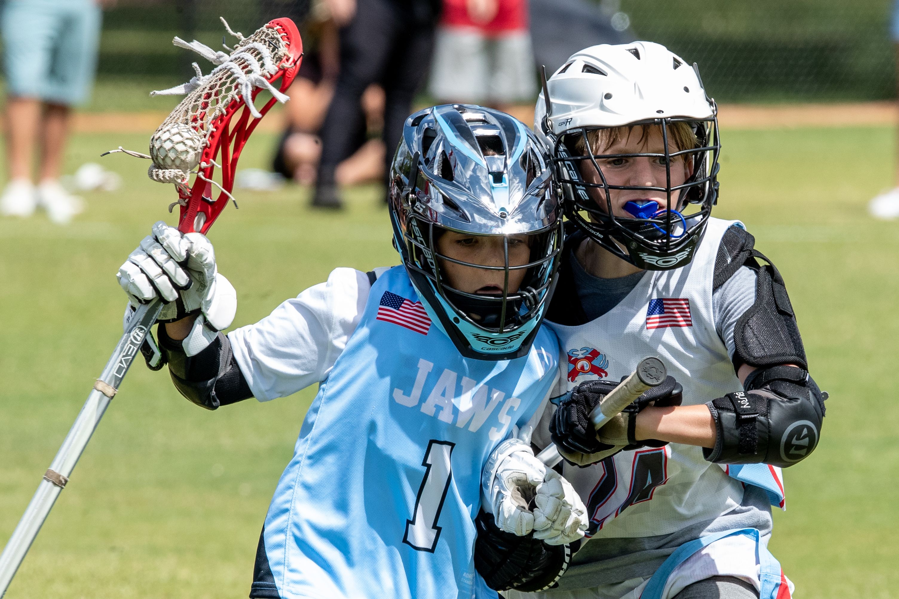 Ponte Vedra Jaws player battling through a defender